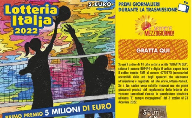 Lotteria Italia 2022: domani l'estrazione, primo premio da 5 milioni. I vincitori hanno 180 giorni per riscuotere