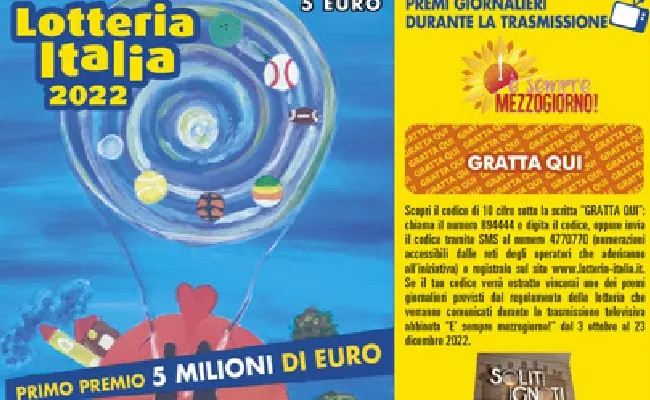 Lotteria Italia: Lazio su tutti con premi totali per 6,6 milioni, testa a testa con l'Emilia Romagna a 6,4 milioni, poi Campania e Lombardia