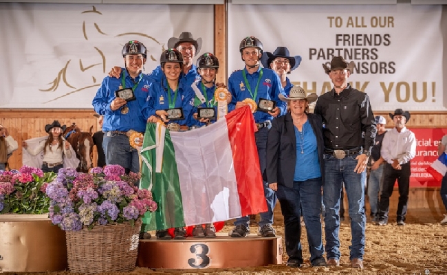 Campionati Mondo Reining Team Italia Young Reiners oro Givrins